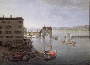 Johann Jakob Meyer Seen taken pres of l-auberge of the Crow has Zurich oil painting picture wholesale